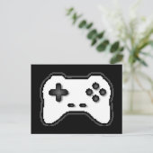 Carte Postale Contrôleur de jeu Noir Blanc 8 bits Style de jeu v (Debout devant)