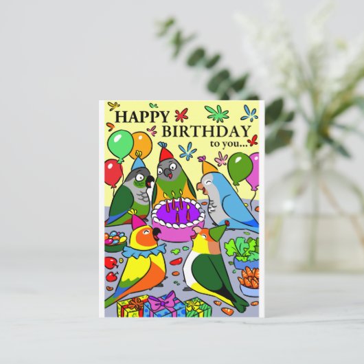 Carte Postale conure soleil gcc quaker caique perroquet sénégala (Debout devant)