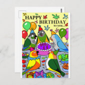 Carte Postale conure soleil gcc quaker caique perroquet sénégala (Devant / Derrière)