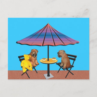 Carte postale : Conversation à roues