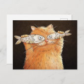 Carte Postale Conversation avec yeux de poisson (Devant / Derrière)