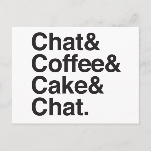 Carte Postale conversation, café et gâteau (Devant)