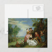 Carte Postale Conversation dans un parc (Devant / Derrière)