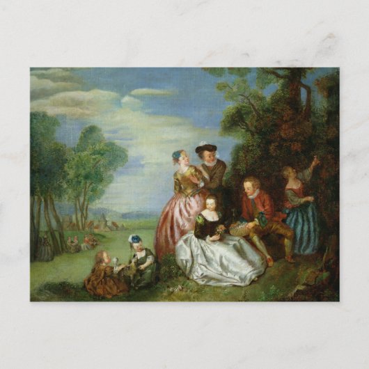 Carte Postale Conversation dans un parc (Devant)