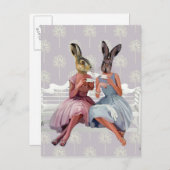 Carte Postale Conversation de lapin (Devant / Derrière)