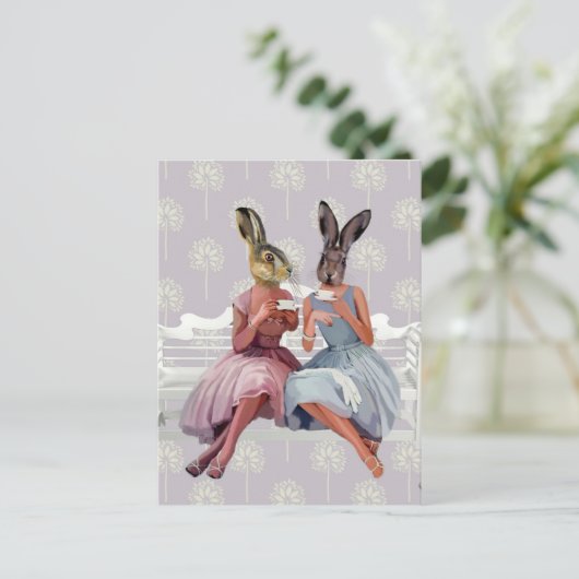 Carte Postale Conversation de lapin (Debout devant)