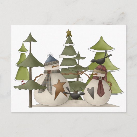 Carte Postale Conversation de neige (Devant)