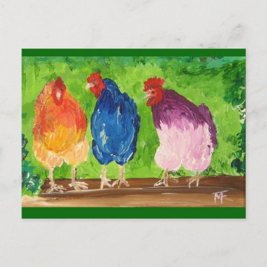 Carte Postale Conversation de poulet (Devant)