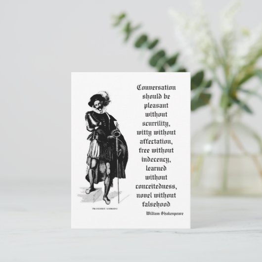 Carte postale "Conversation devrait être agréable" (Debout devant)