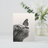 Carte Postale Conversation et papillon (Debout devant)