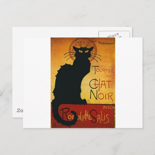 Carte Postale Conversation Noir - Chat noir (Devant / Derrière)