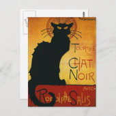 Carte Postale Conversation Noir - Chat noir (Devant / Derrière)