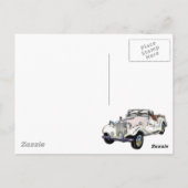 Carte Postale Convertible de MG de blanc classique et d'or (Dos)