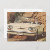 Carte Postale Convertible des premiers corvair (Devant / Derrière)