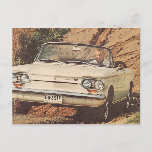 Carte Postale Convertible des premiers corvair (Devant)