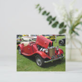 Carte Postale Convertible Vintage rouge (Debout devant)