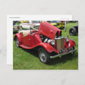 Carte Postale Convertible Vintage rouge (Devant / Derrière)