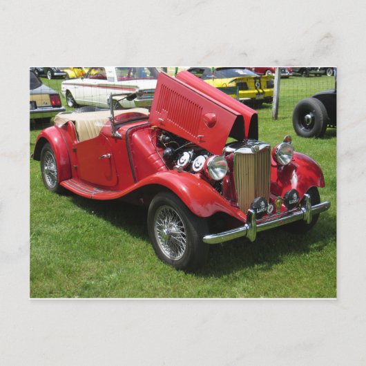 Carte Postale Convertible Vintage rouge (Devant)