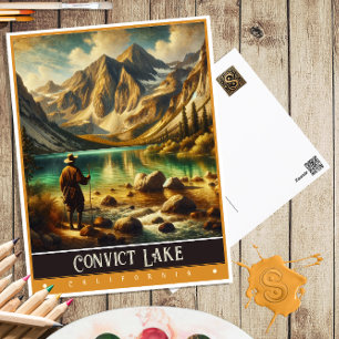 Carte Postale Convict Lake, Californie   Peinture Vintage