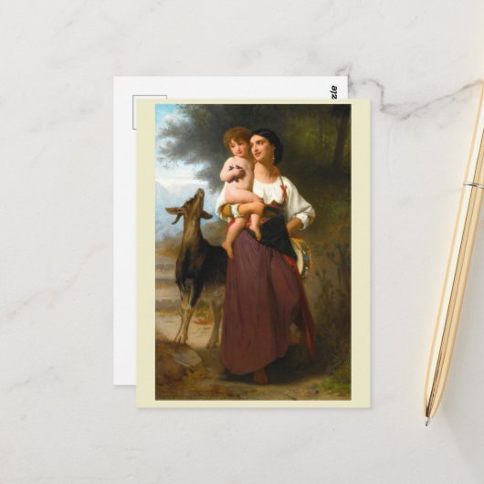 Carte Postale Convoitise de William Bouguereau (Devant/Arrière en situation)
