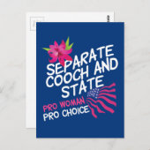 Carte Postale Cooch séparé et State Funny Pro Choice (Devant / Derrière)