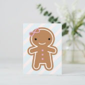 Carte Postale Cookie Cute Kawaii Gingerbread Girl (Debout devant)