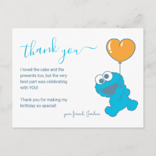 Carte Postale Cookie Monster 1er anniversaire Merci