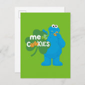 Carte Postale Cookie Monster | Amour shamrock (Devant / Derrière)