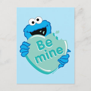 Carte Postale Cookie Monster "Be Mine" Candy Saint-Valentin