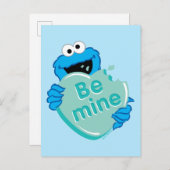 Carte Postale Cookie Monster "Be Mine" Candy Saint-Valentin (Devant / Derrière)
