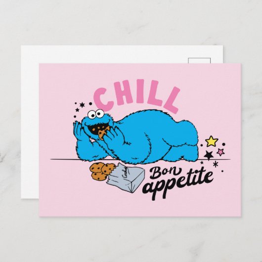 Carte Postale Cookie Monster | Bon appétit Chill (Devant / Derrière)