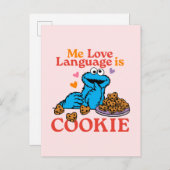 Carte Postale Cookie Monster | Citation de la Saint-Valentin (Devant / Derrière)