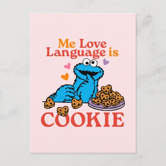 Carte Postale Cookie Monster | Citation de la Saint-Valentin (Devant)