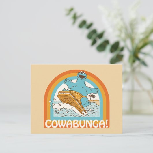 Carte Postale Cookie Monster Cowabunga! (Debout devant)
