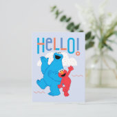 Carte Postale Cookie Monster & Elmo Bonjour ! (Debout devant)