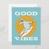 Carte Postale Cookie Monster Good Vibes (Devant / Derrière)