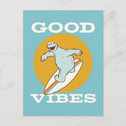 Carte Postale Cookie Monster Good Vibes (Devant)