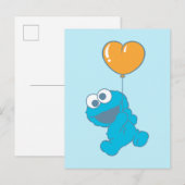 Carte Postale Cookie Monster Heart Balloon (Devant / Derrière)