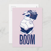 Carte Postale Cookie Monster | Jamming with the Boom Box (Devant / Derrière)