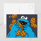 Carte Postale Cookie Monster mangeant tous les cookies (Devant / Derrière)