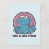 Carte Postale Cookie Monster | Om Nom Nom (Devant)