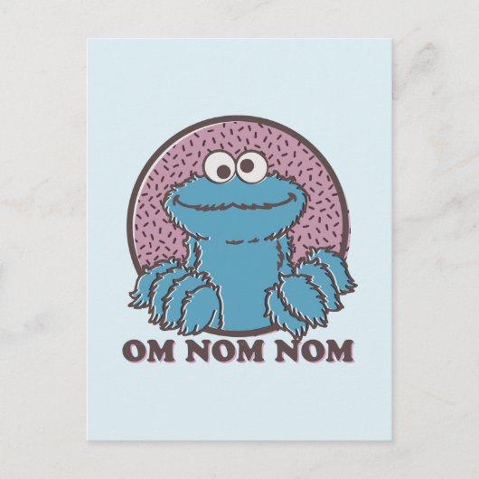 Carte Postale Cookie Monster | Om Nom Nom (Devant)