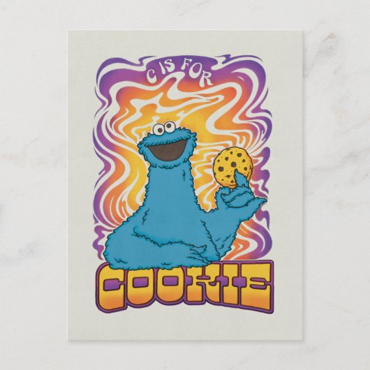 Carte Postale Cookie Monster | Psychédélique (Devant)