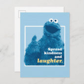 Carte Postale Cookie Monster | Répandre la gentillesse et le rir (Devant / Derrière)