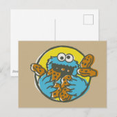 Carte Postale Cookie Monster Retro (Devant / Derrière)