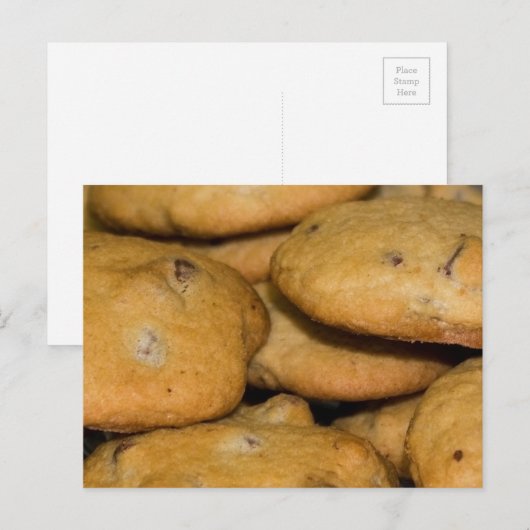 Carte Postale Cookies à chips de chocolat Photographie alimentai (Devant / Derrière)