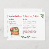 Carte Postale Cookies beurre de Noël (Devant / Derrière)