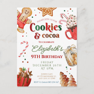 Carte Postale Cookies d'anniversaire de Noël et fête de cacao Fe
