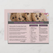 Carte Postale Cookies de chips au chocolat à la crème aigre (Devant / Derrière)