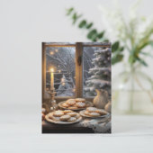 Carte Postale Cookies de Noël en journée enneigée (Debout devant)